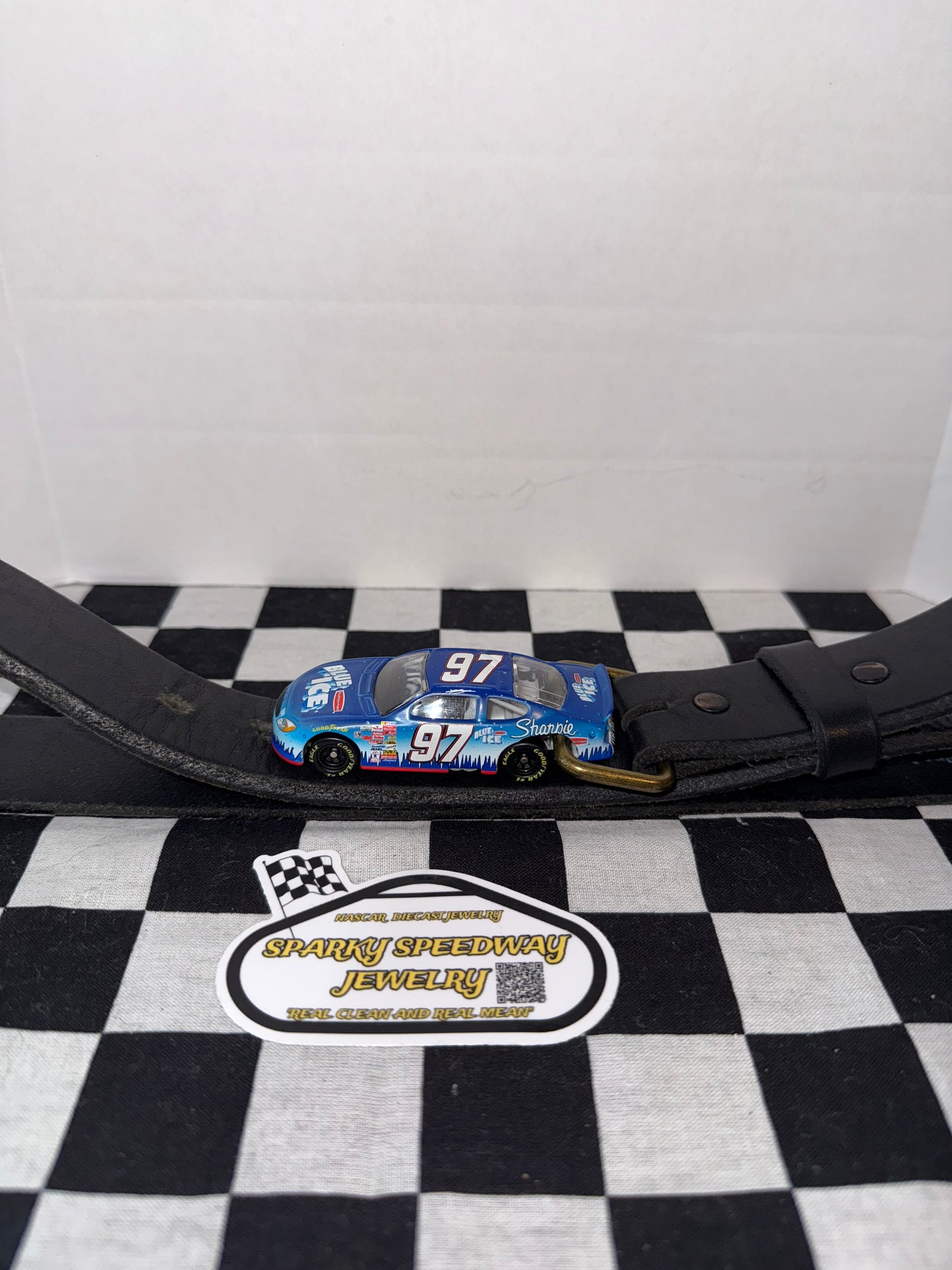 Nascar Belt Buckle - Kurt Busch #97 Blue Ice/Sharpie