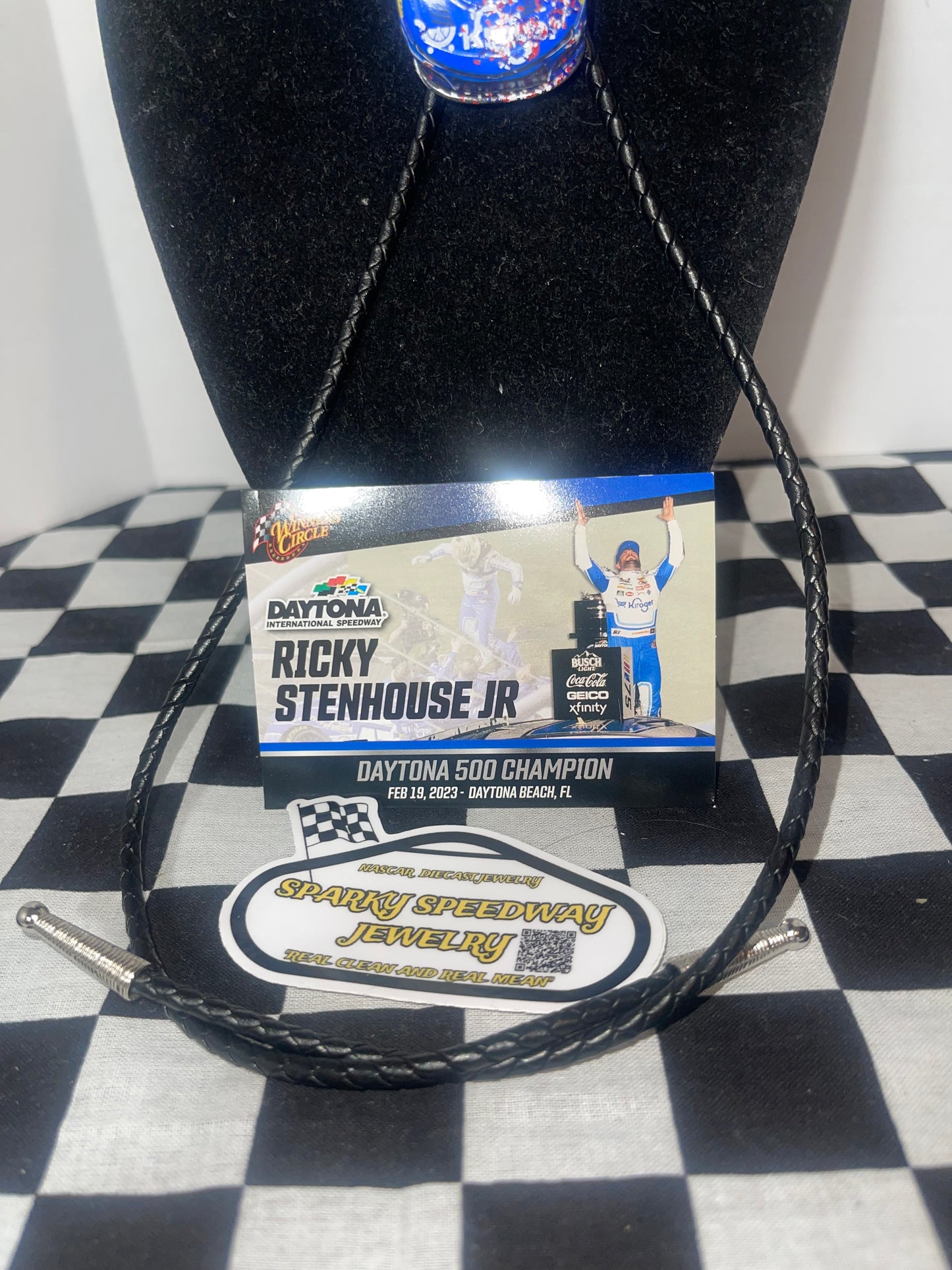 Nascar Bolo Tie - Ricky Stenhouse Jr. #47 Cottenelle (2023 Daytona 500 Win)