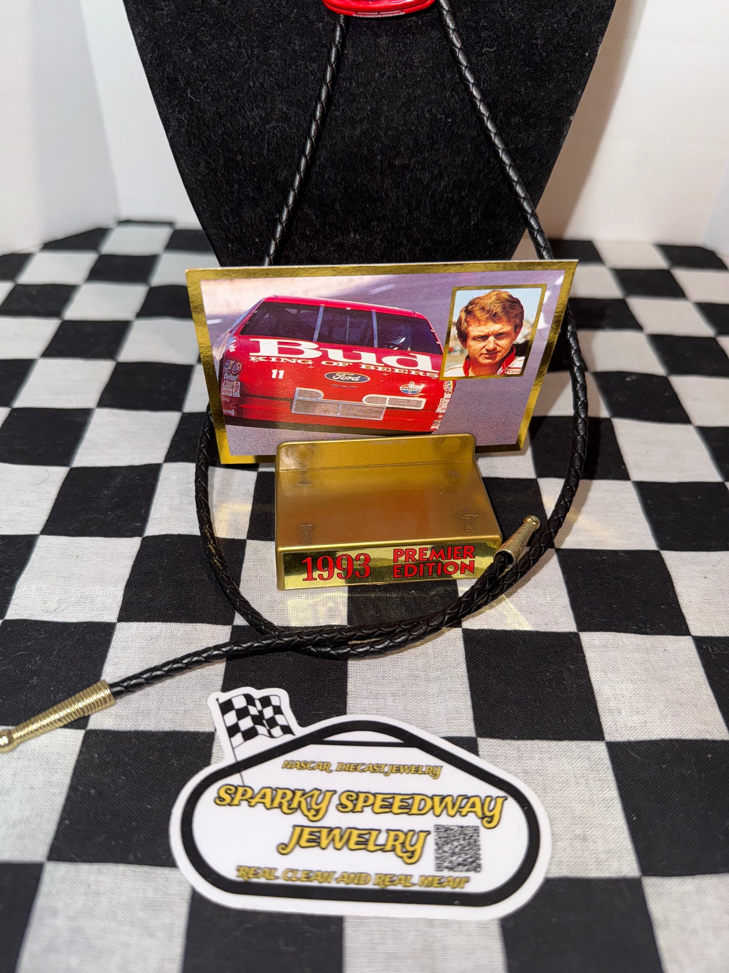 Nascar Bolo Tie - Bill Elliot #11 Budweiser