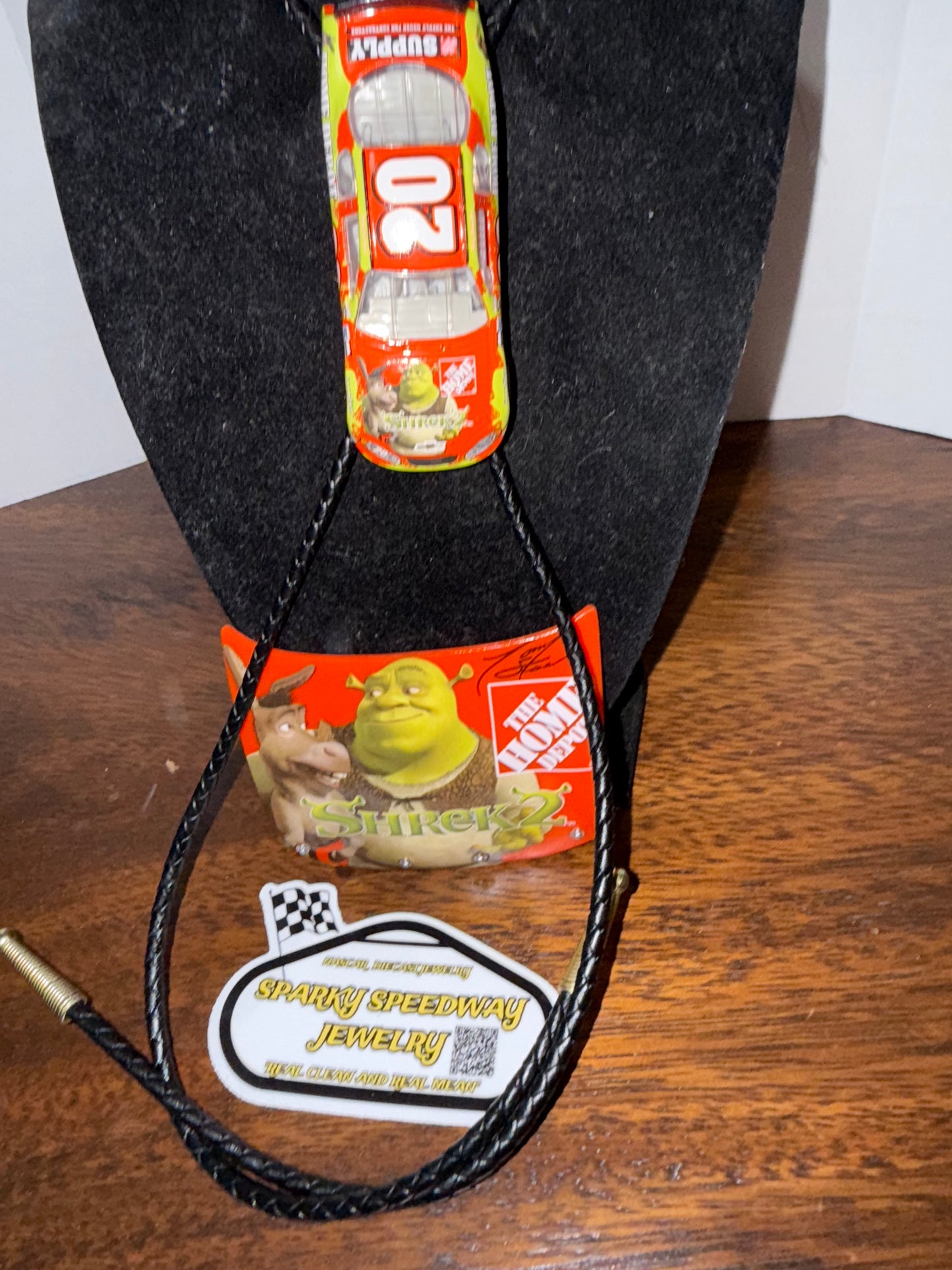 Nascar Bolo Tie - Tony Stewart #20 Shrek 2/Home Depot