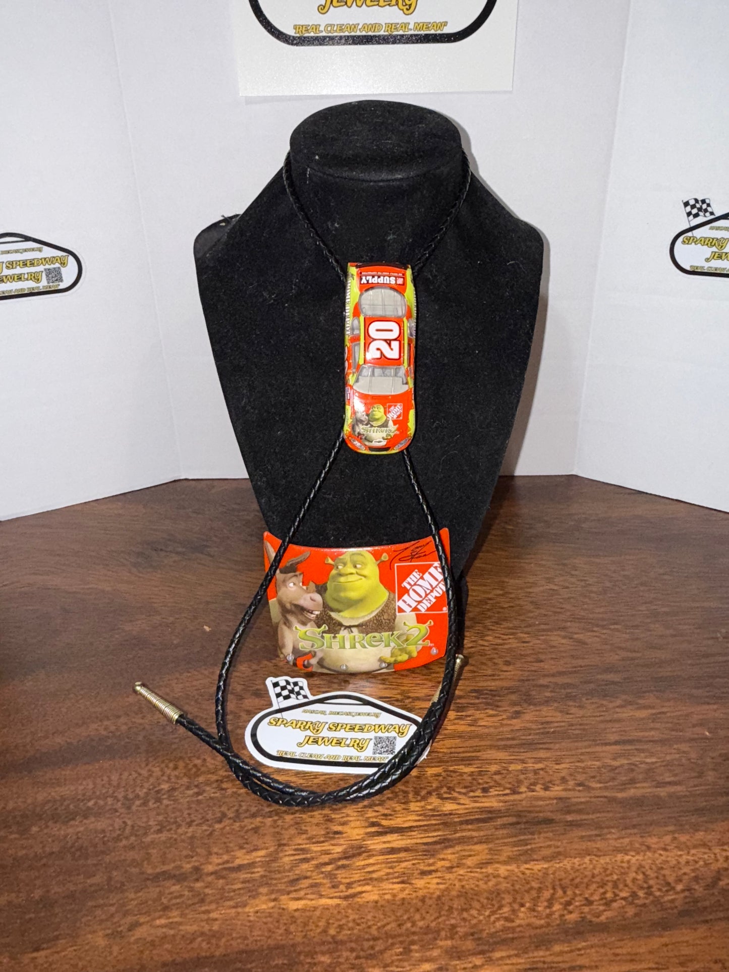 Nascar Bolo Tie - Tony Stewart #20 Shrek 2/Home Depot