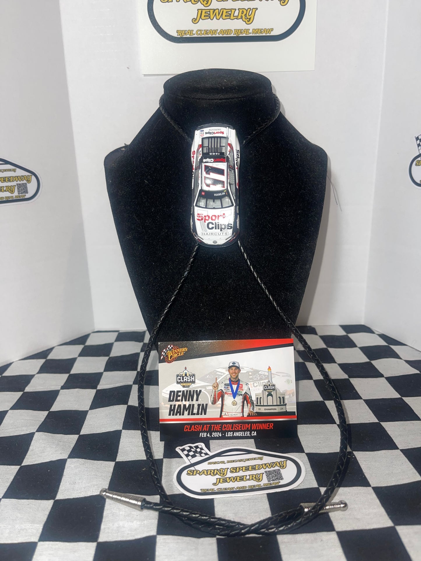 Nascar Bolo Tie - Denny Hamlin #11 Sports Clips (2024 Clash Win)