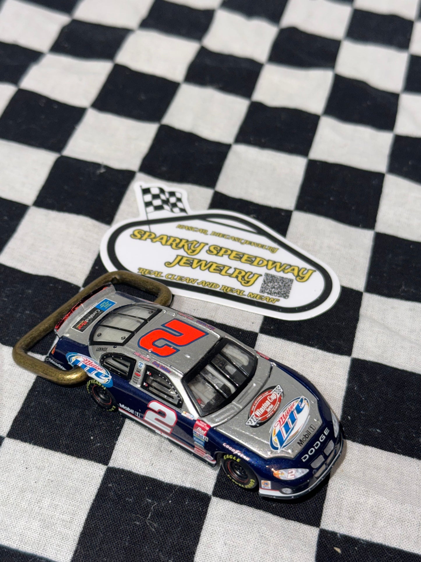 Nascar Belt Buckle - Rusty Wallace #2 Miller Light