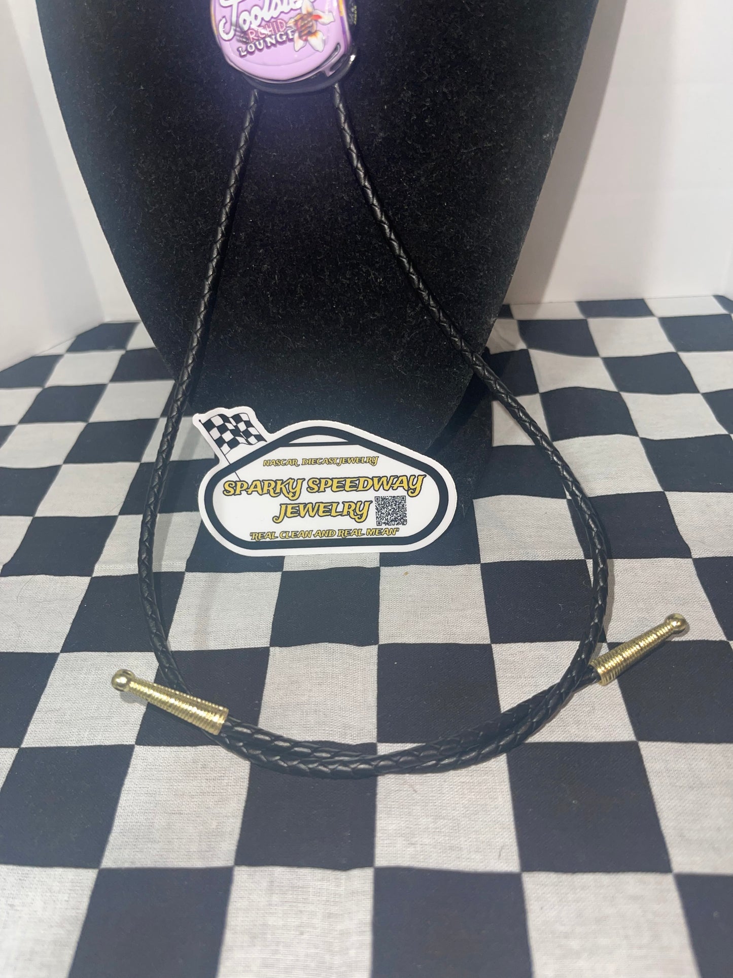 Nascar Bolo Tie - Daniel Suarez #99 Tooties Orchid Lounge