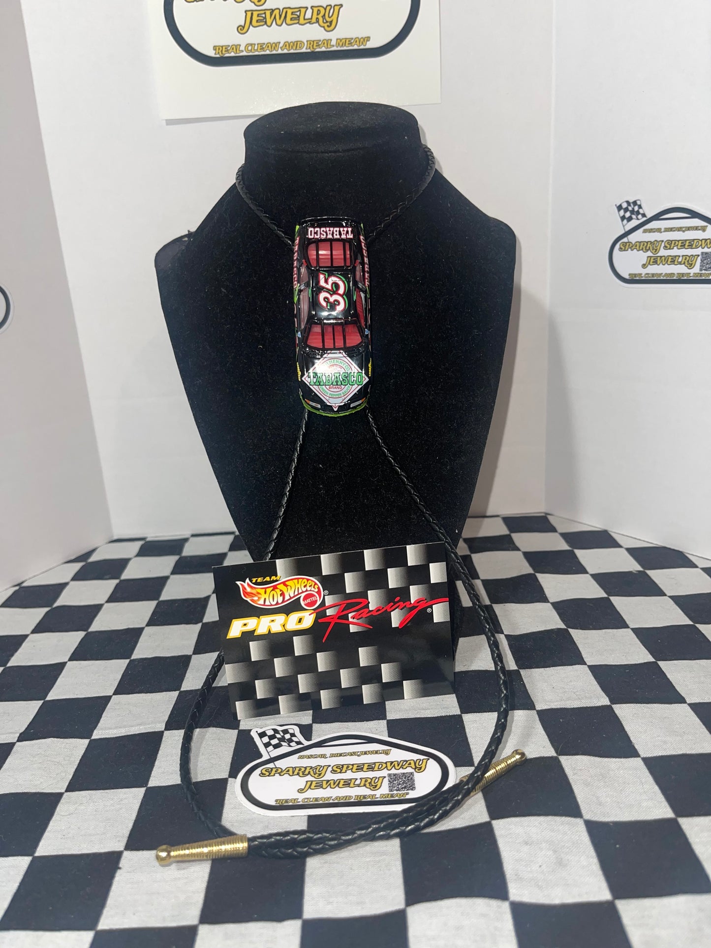 Nascar Bolo Tie - Todd Bodine #35 Tabasco (Black)