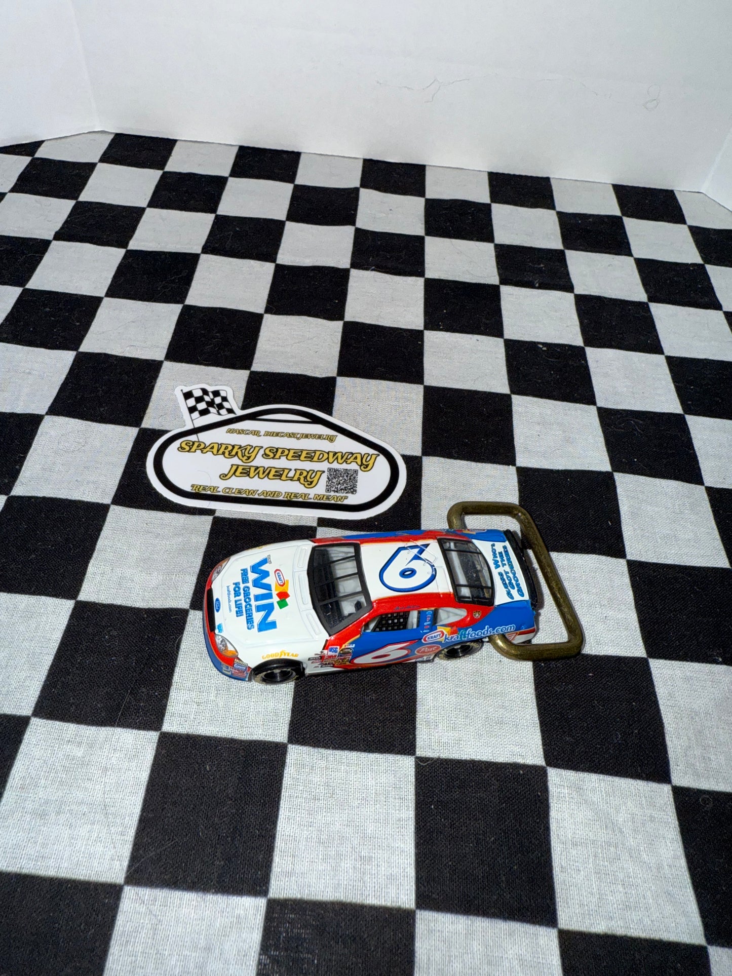 Nascar Belt Buckle - Mark Martin #6 Kraft Foods