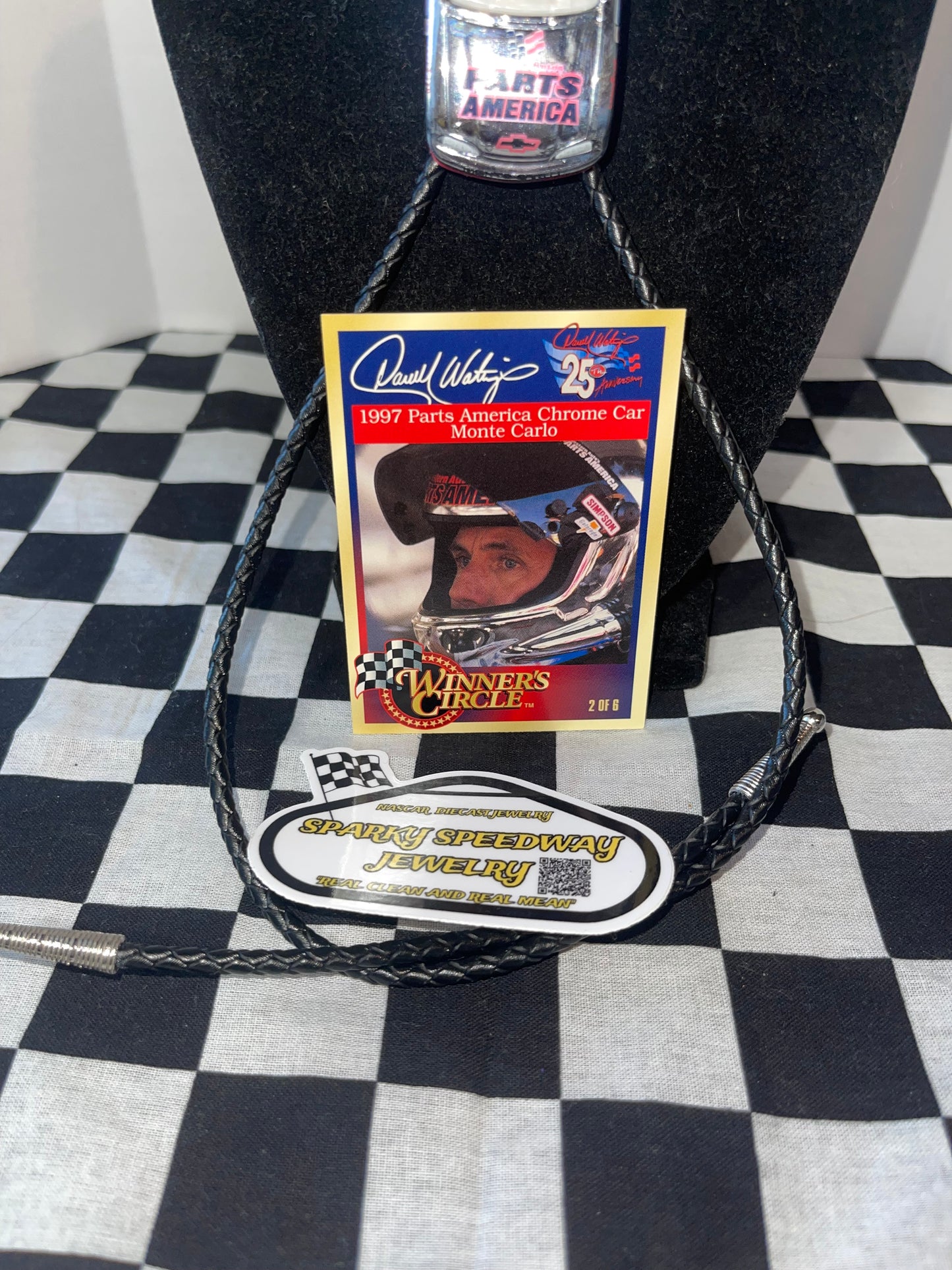 Nascar Bolo Tie - Darrel Waltrip #17 Parts America (CHROME)