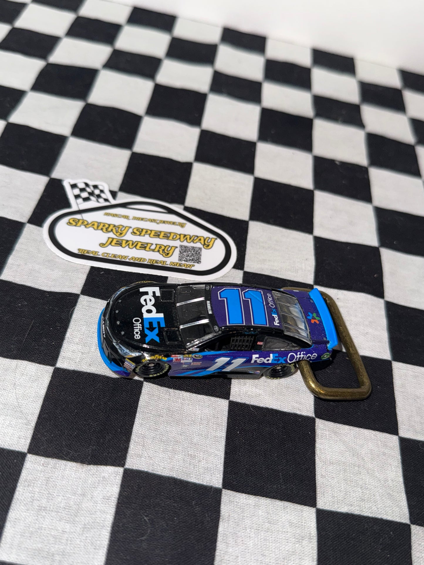 Nascar Belt Buckle - Denny Hamlin #11 FedEx Office