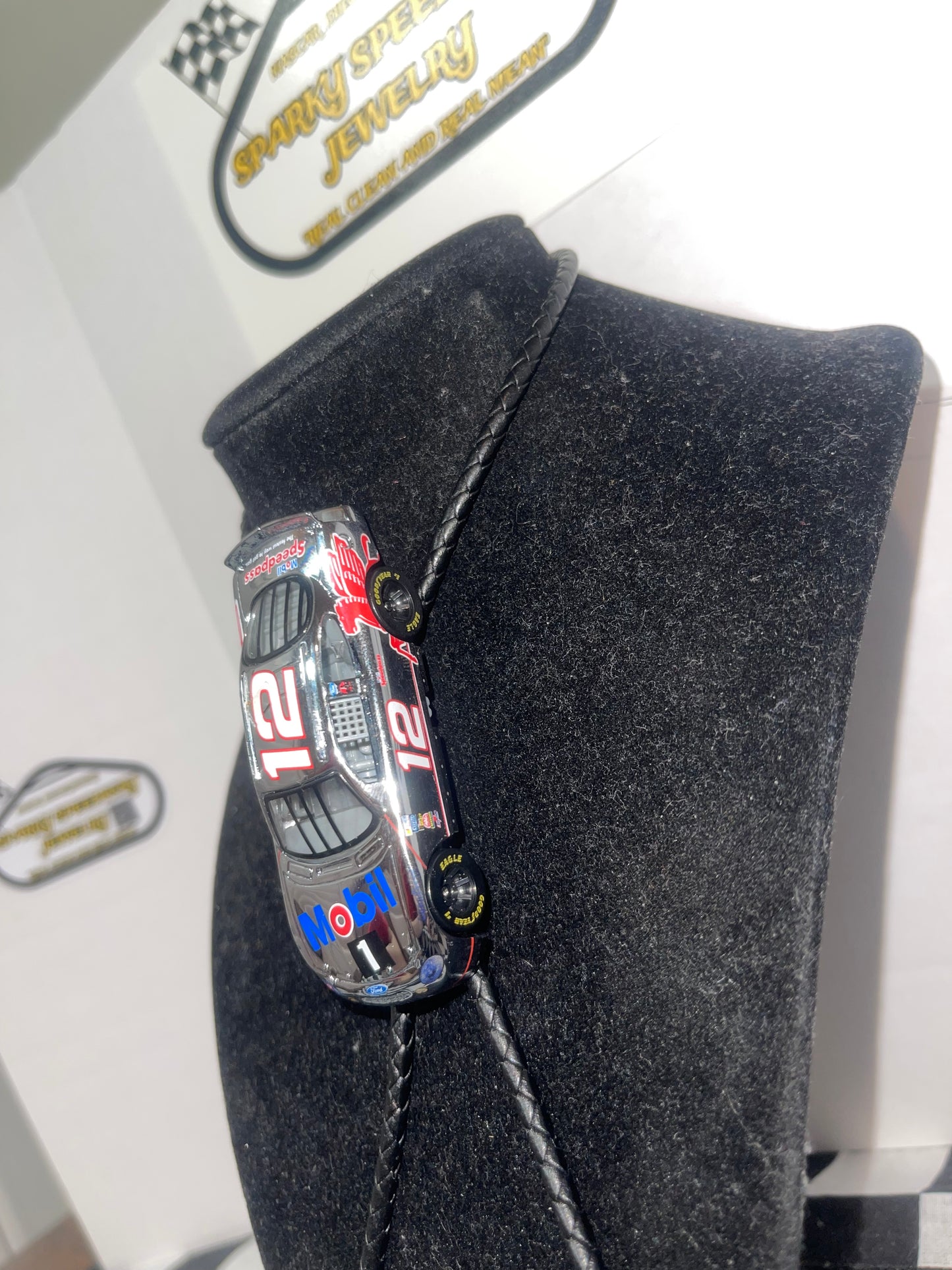 Nascar Bolo Tie - Jeremy MayField #12 Mobil 1 (Chrome)