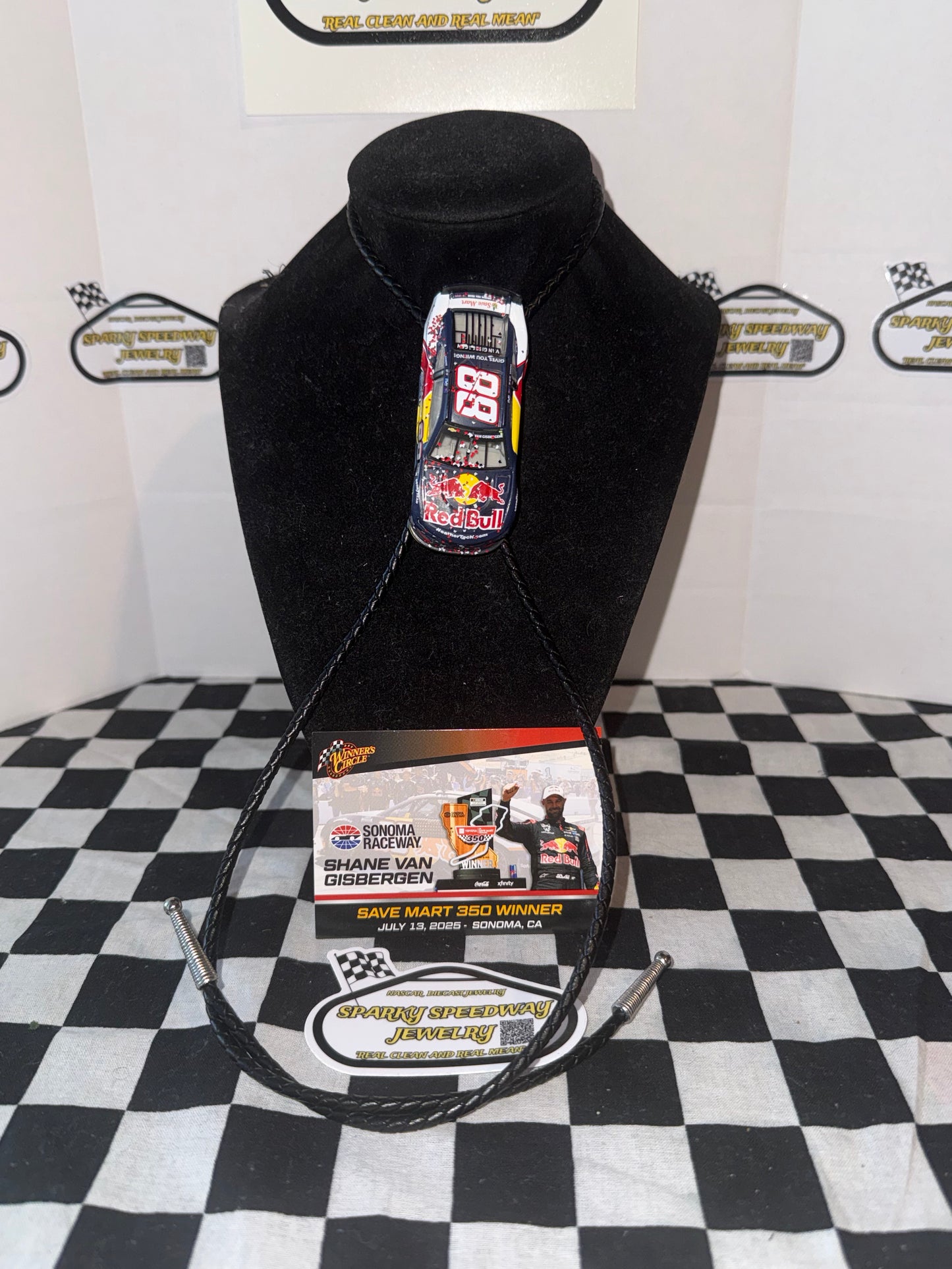 Nascar Bolo Tie - Shane Van Gisbergen #88 Red Bull (2025 Sonoma Win)