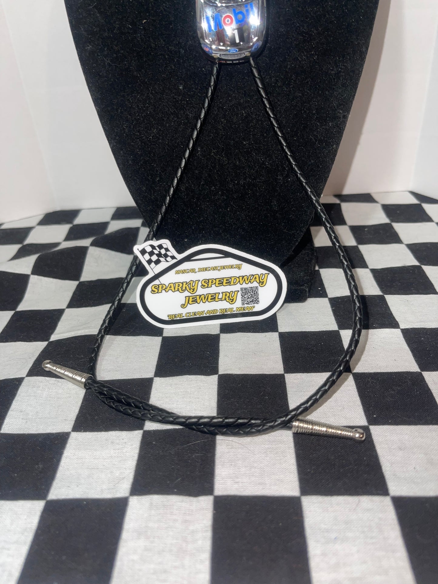 Nascar Bolo Tie - Jeremy MayField #12 Mobil 1 (Chrome)