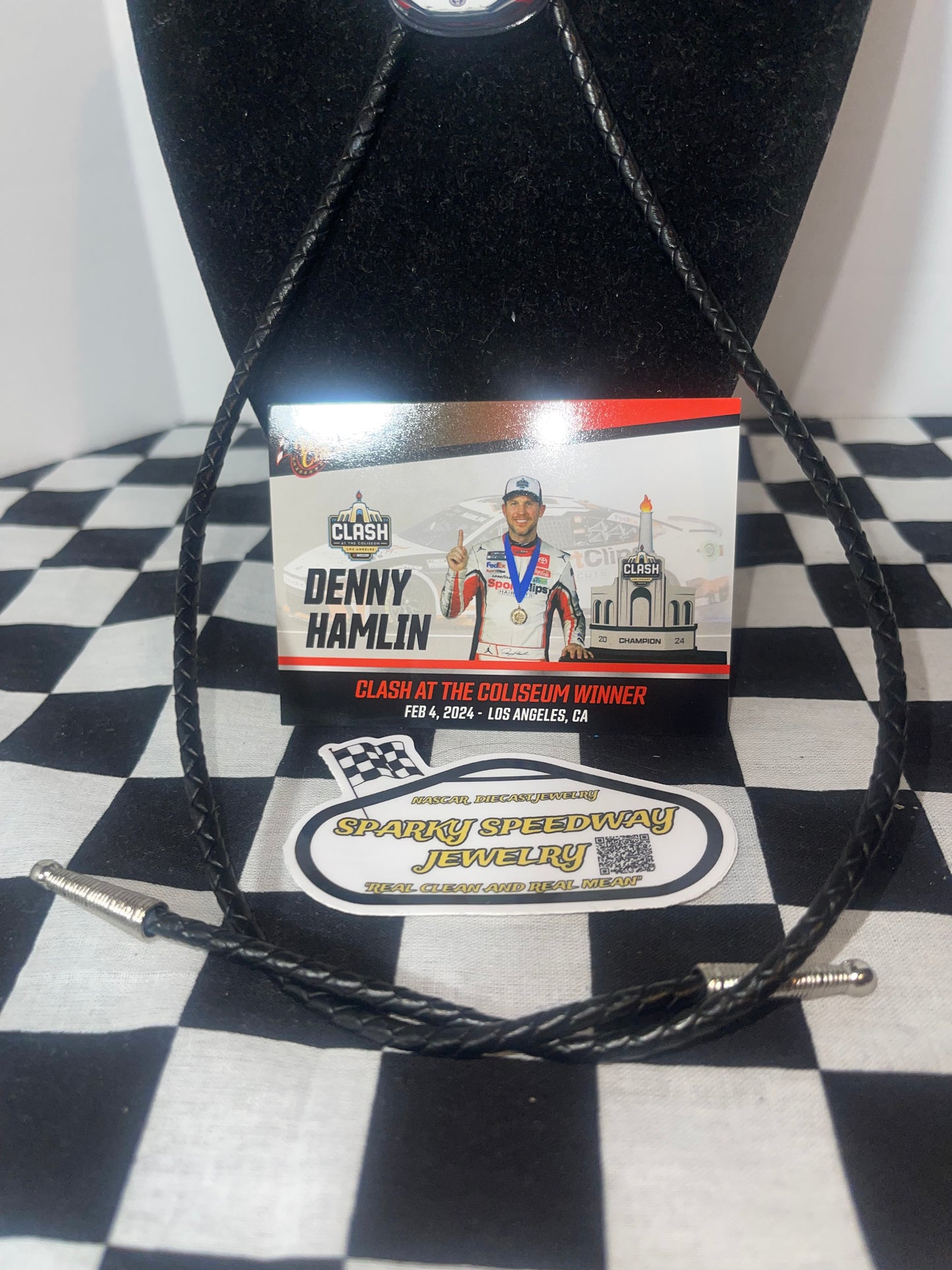 Nascar Bolo Tie - Denny Hamlin #11 Sports Clips (2024 Clash Win)