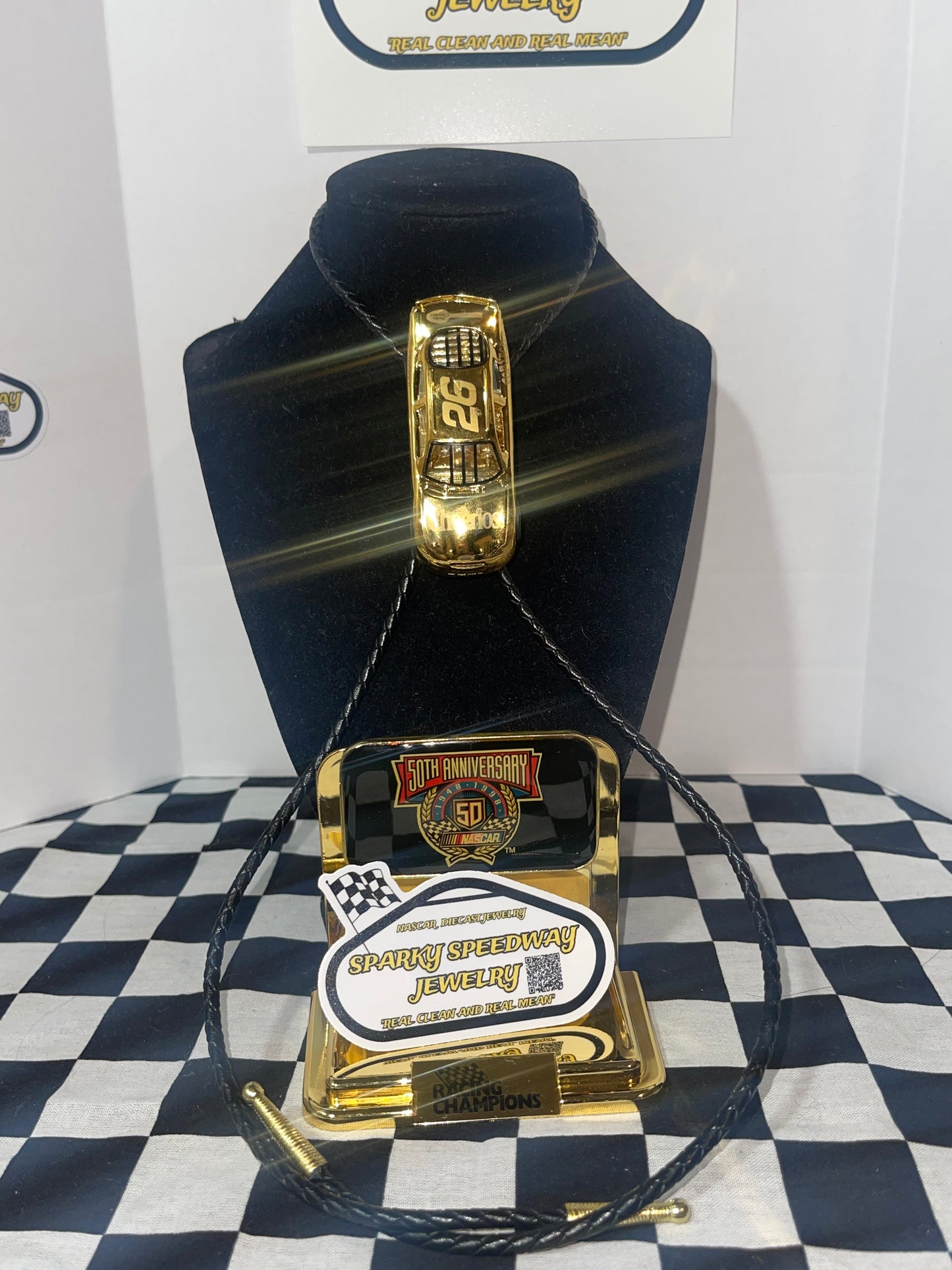 Nascar Bolo Tie - Johnny Benson #26 Cheerios 24K GOLD (PLATED)