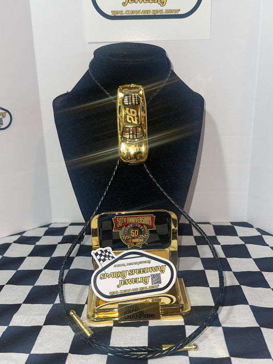 Nascar Bolo Tie - Johnny Benson #26 Cheerios 24K GOLD (PLATED)