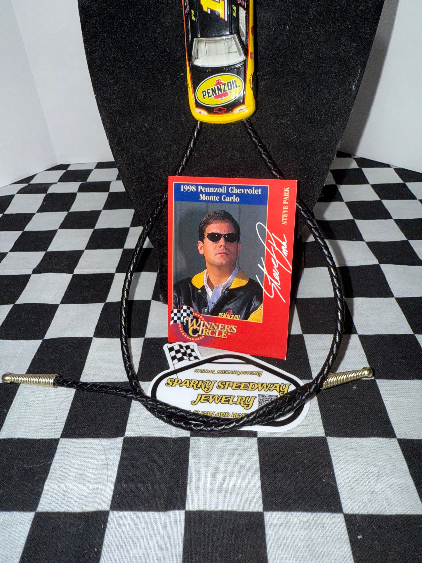 Nascar Bolo Tie - Steve Park #1 Pennzoil
