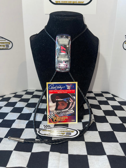 Nascar Bolo Tie - Darrel Waltrip #17 Parts America (CHROME)