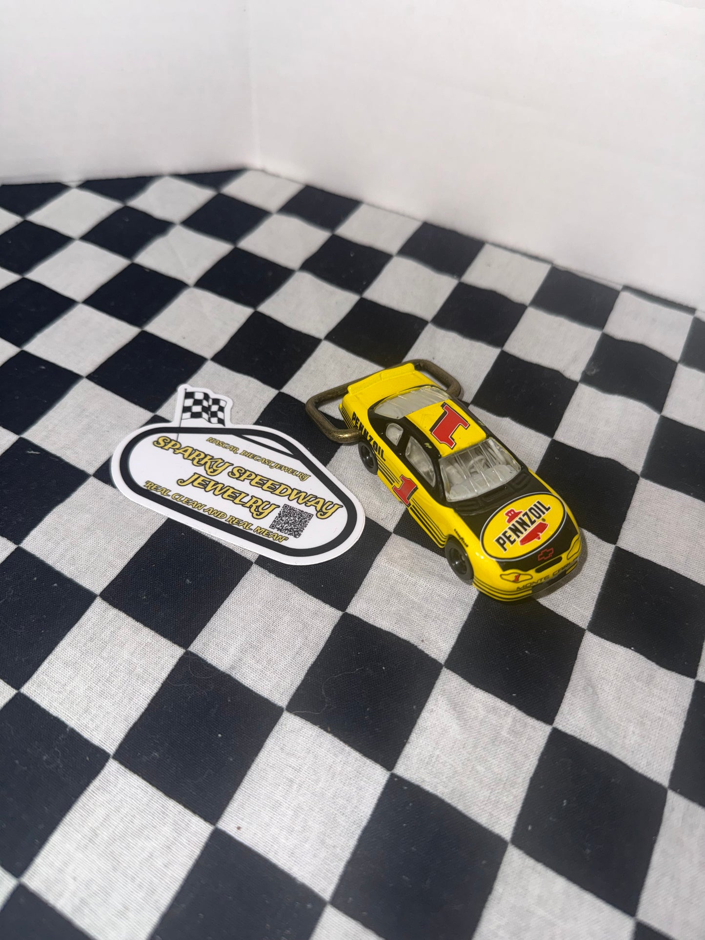 Nascar Diecast Belt Buckle - Steve Park #1 Pennzoil