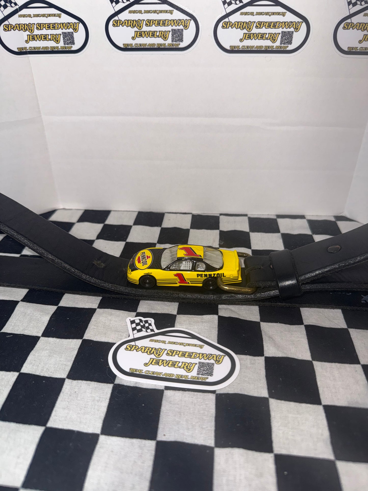Nascar Diecast Belt Buckle - Steve Park #1 Pennzoil