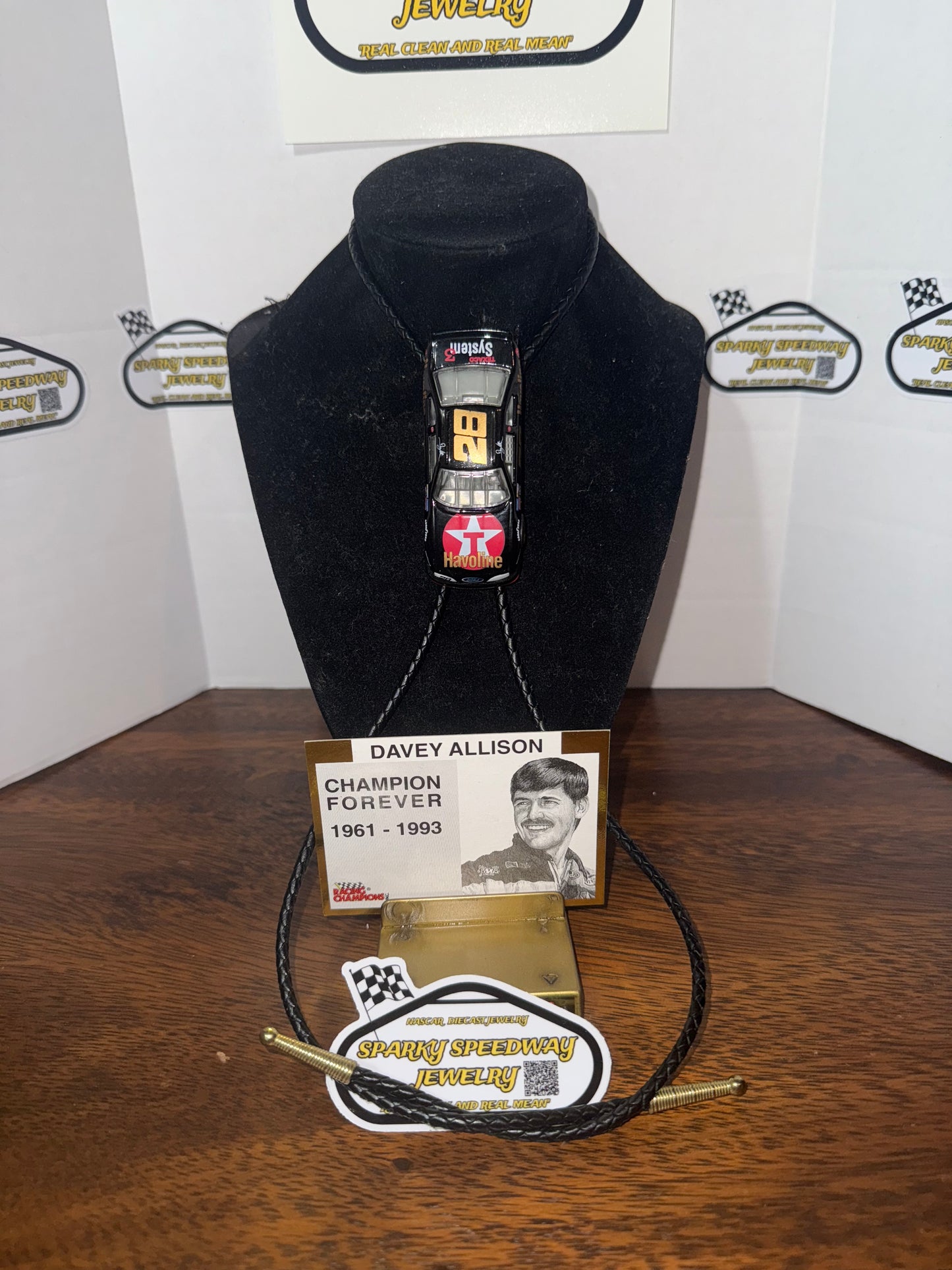 Nascar Bolo Tie - Davey Allison #28 Halvoline