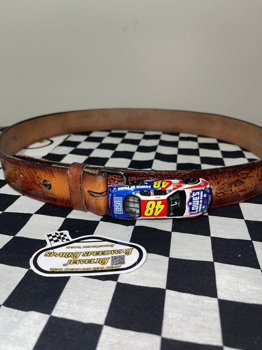 Nascar Belt Buckle - Jimmie Johnson #48 Lowe’s Power Of Pride